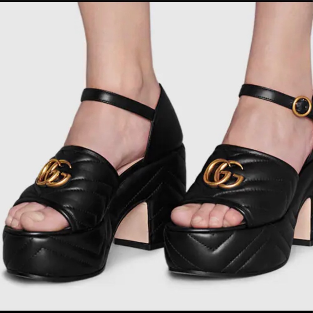 Gucci matelassé platform sandal